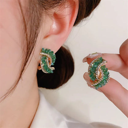 Aretes de Cristal tipo Esmeralda Colombiana+🎁GRATIS Cajita de regalo - Edición Limitad con 50% DCTO