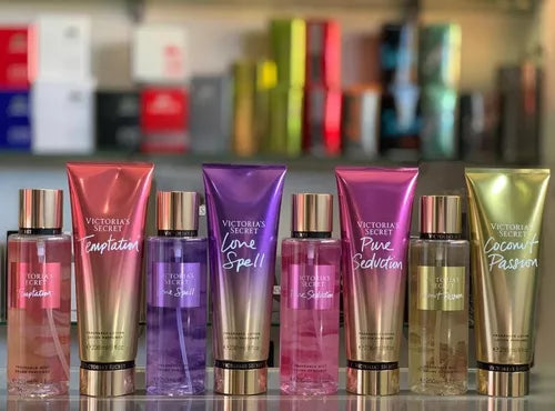 SÚPER PROMO💥3 splash Victoria Secret ORIGINAL tapa Dorada+ GRATIS 3 cremas Victoria Secret